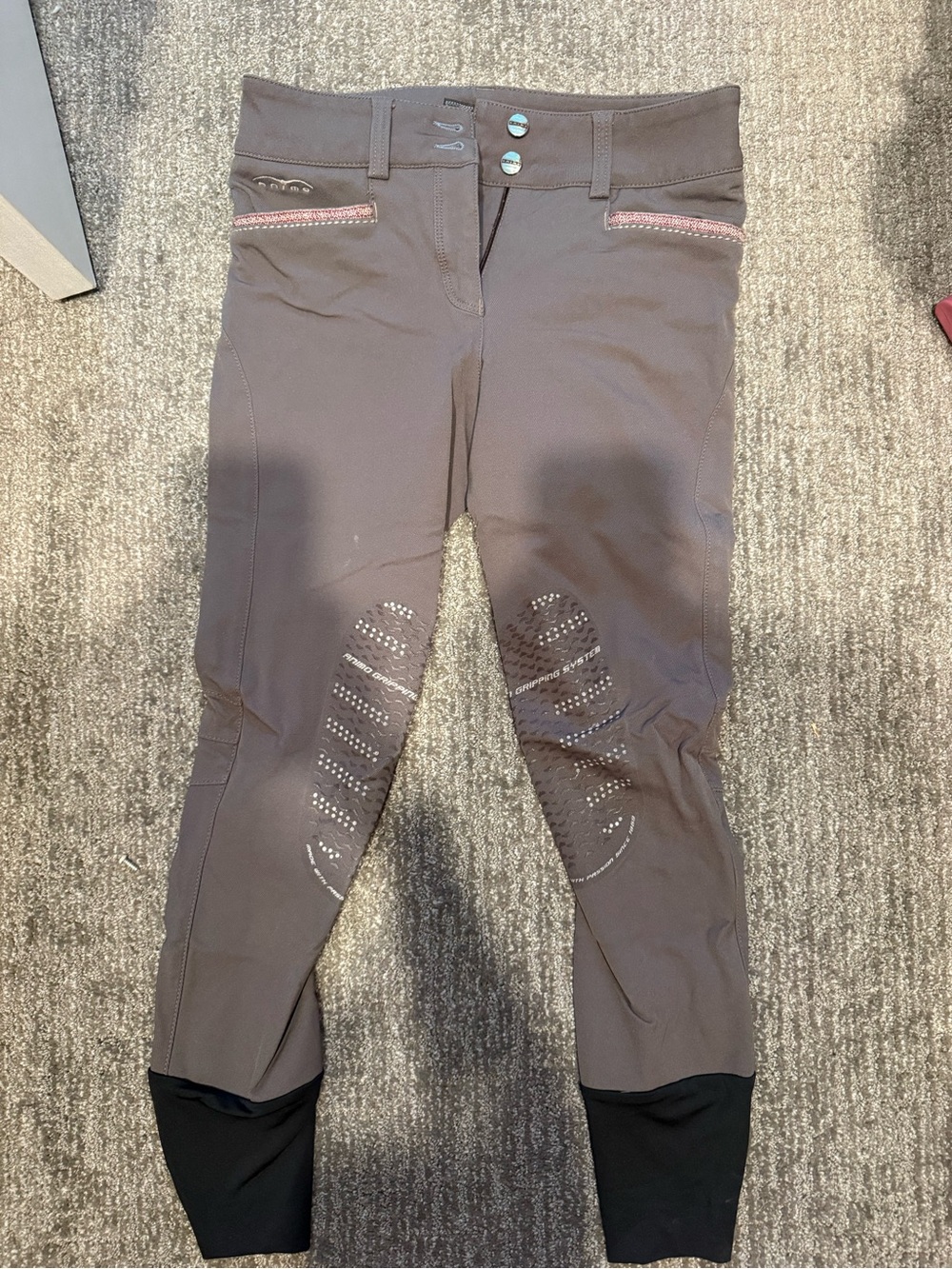 Animo Women's Gray Breeches with Silicone Knee Grip